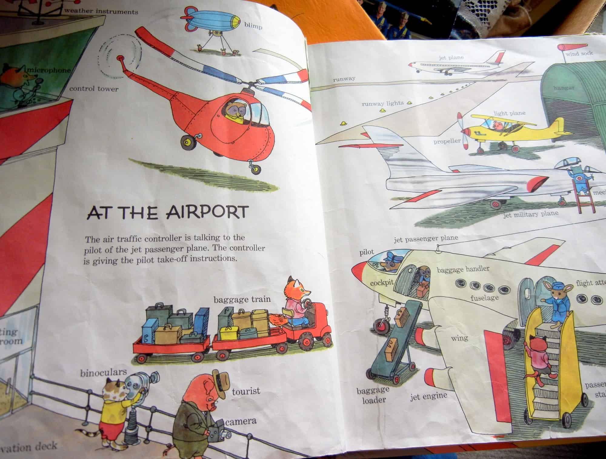 Help Your Son To Find His Wings & Do Great Things. Richard Scary's First Book of Words, the airport page.