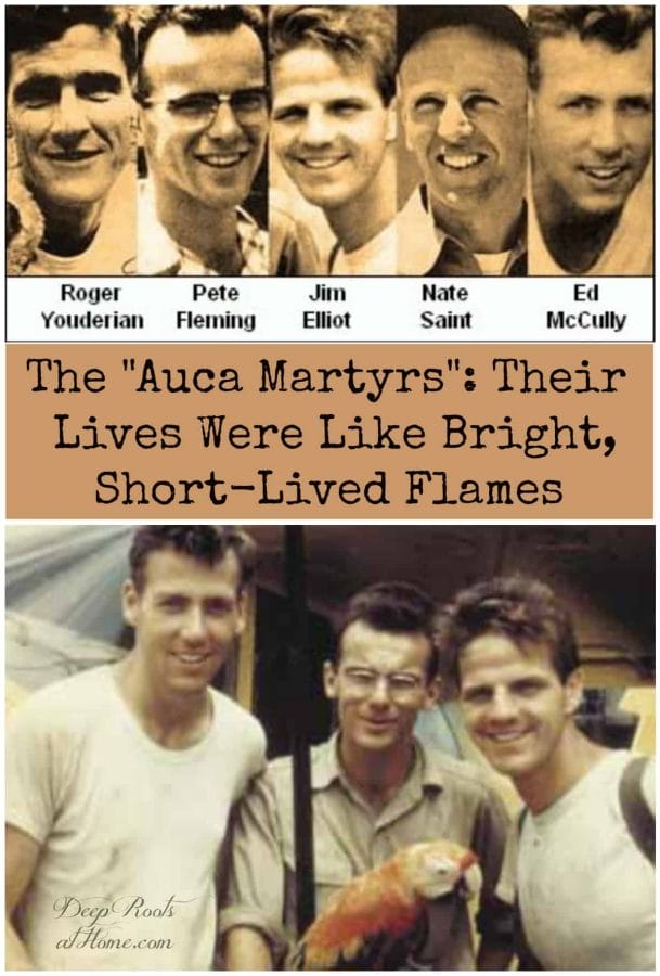 The "Auca Martyrs": Their Lives Were Like Bright, Short-Lived Flames. jim elliott, nate saint, roger youderian, pete fleming, ed Mccully