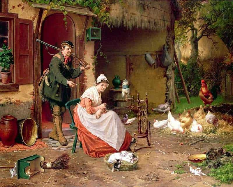  Scottish farmyard scene, rural life