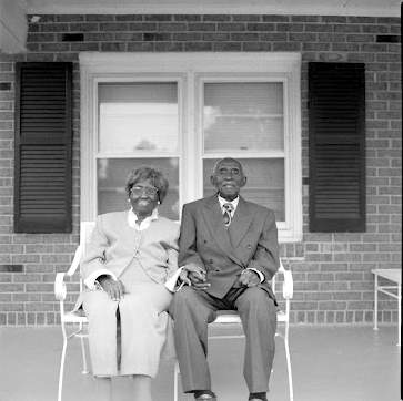 Herbert and Zelmyra's Choice Secrets Of Successful & Long Marriage. oldest living longest married couple, sitting on the front porch in rockers