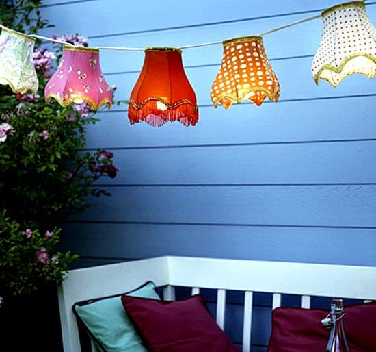 Festive porch lighting as party lights