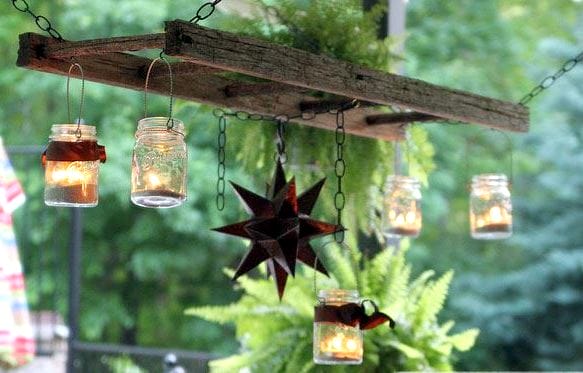 Creating Whimsy In Your Backyard & Garden, Part One. Ball jar lighting with candles for outdoor party lights