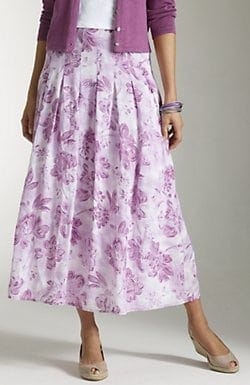 From Church To Wedding To Black Tie Event: Getting Dressy. A summer weight skirt lavender floral, 