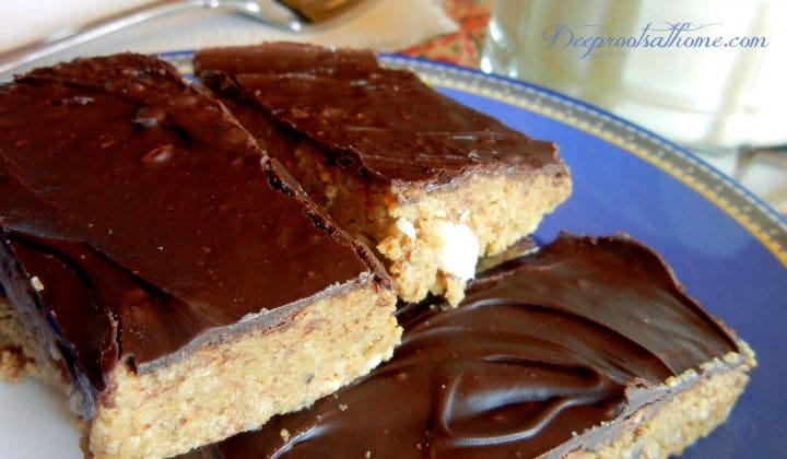 The Best Power Bars Ever ~ A Whole Foods Snack!, A plate of chocolate covered energy bars.