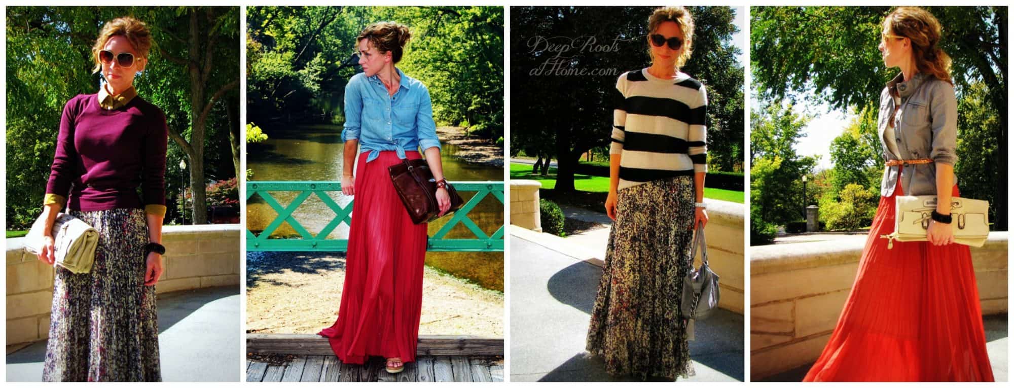 Beautiful, Feminine Style Running Errands & On the Go. Ways to wear a maxi skirt
