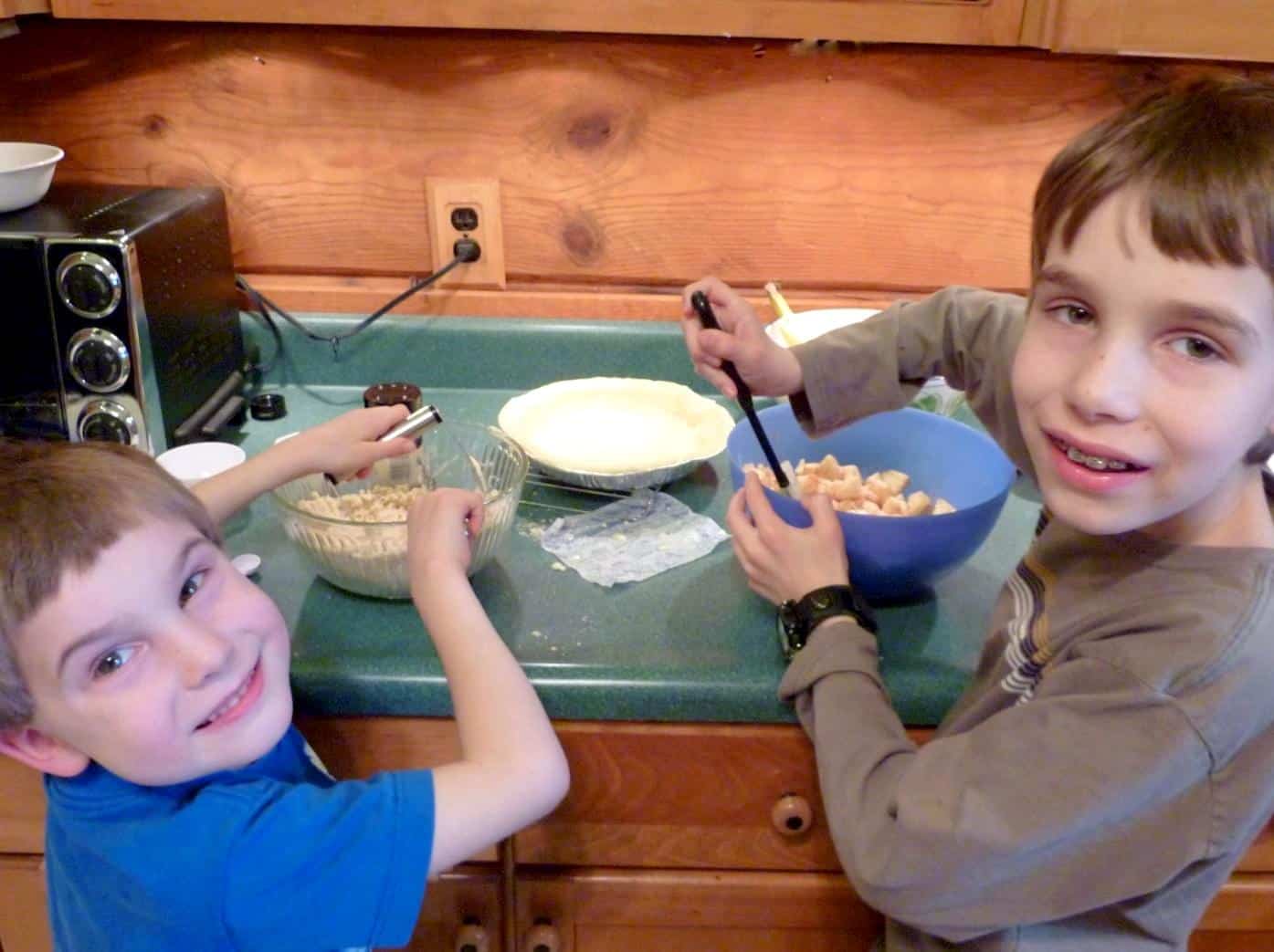 Raising Masculine Boys That Know How & Aren't Afraid To Cook. helping Mom cook