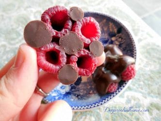 Best Ever Homemade Chocolate Bonbons ~ Actually Good For You, Trader Joe's, taste good, auto-immune symptoms, lupus, food allergies, Reese's cups, mid-afternoon pick-me-up, stabilize blood sugar, processed sugar, putting on weight, getting fat, candida yeast, cacao powder, recipe, tutorial, allergy season, sea salt, unsweetened, candy, dark chocolate, Hand-made, homemade, keeper at home, raw honey, sunflower seed butter, coconut oil, raspberries and chocolate, desserts, healthy, Tropical Traditions, Real Salt, Rapunzel cocoa, organic, French Royal court, chocolate covered candies, redundant word, chilled raspberries topped with chocolate 