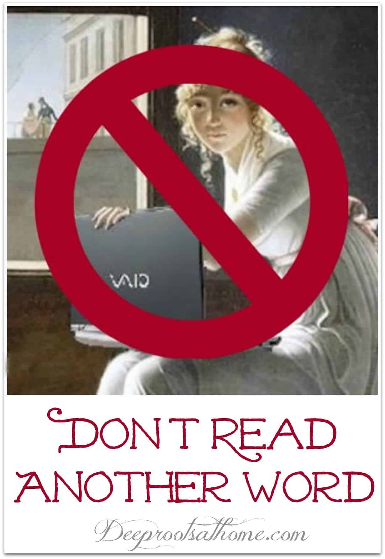 Don't Read Another Word. old time woman with a laptop