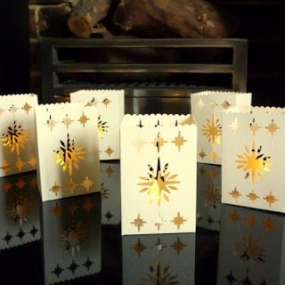 Simply Classic & Timeless Natural Holiday Decorations. candles in luminaries