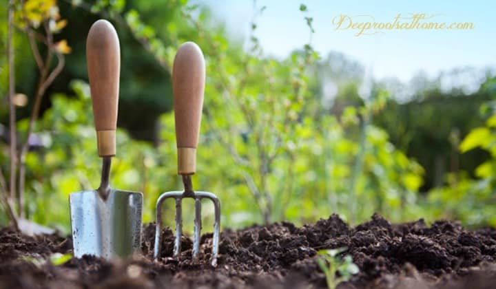 Back To Eden Film & How To Start A Sustainable Garden. garden tools in the soil