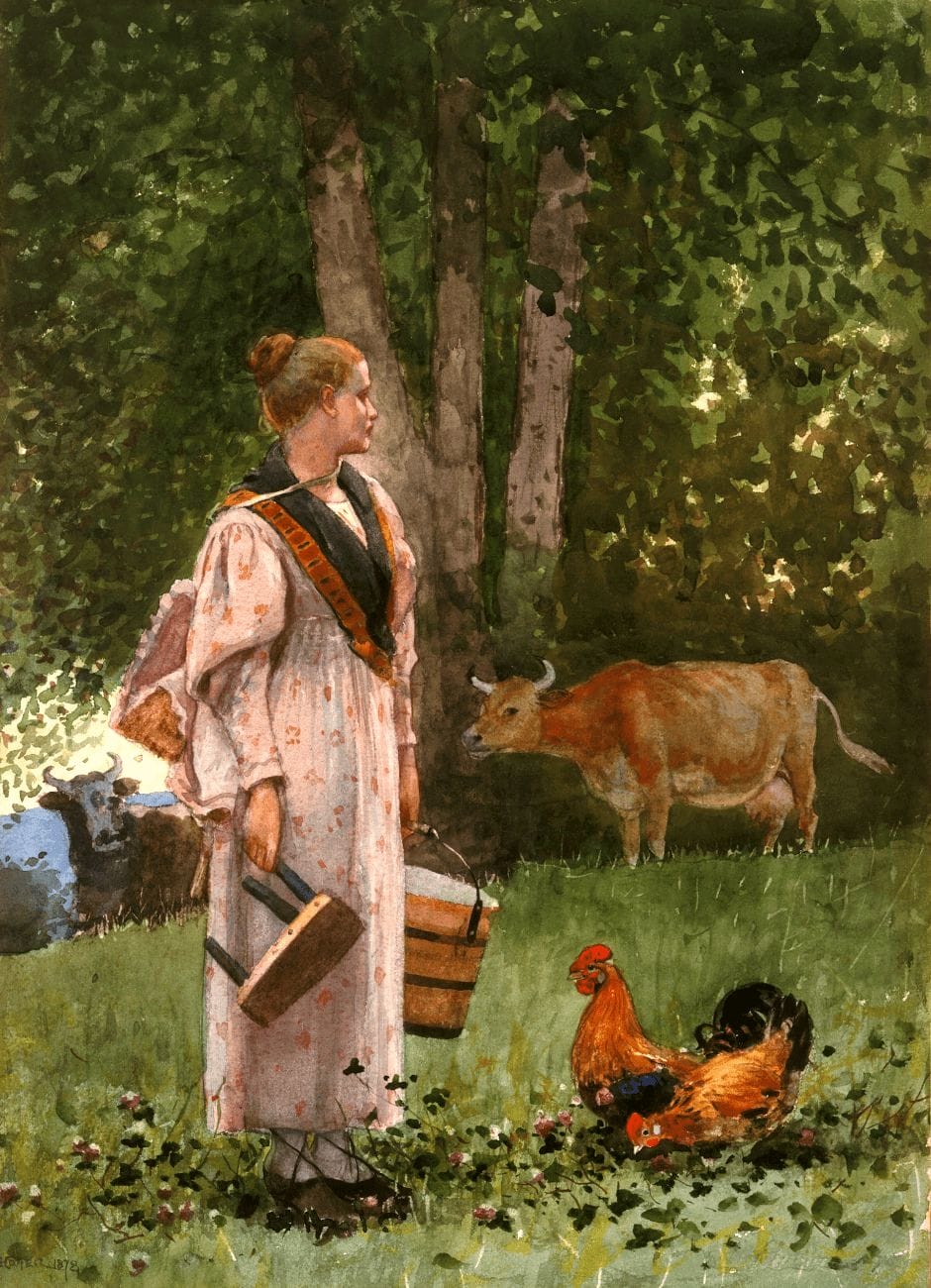 The Many Benefits and 'How To' Of Freezing Spring Raw Milk. The Milk Maid, Winslow Homer