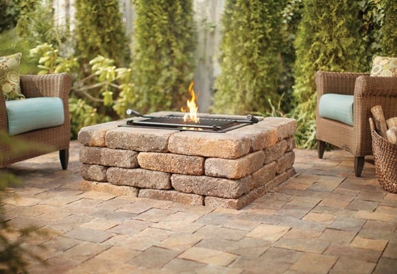 stone fire pit,with grate