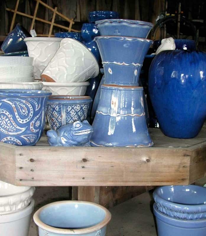 10 Garden Elements With Big Impact. blue porcelain pottery, containers, planters
