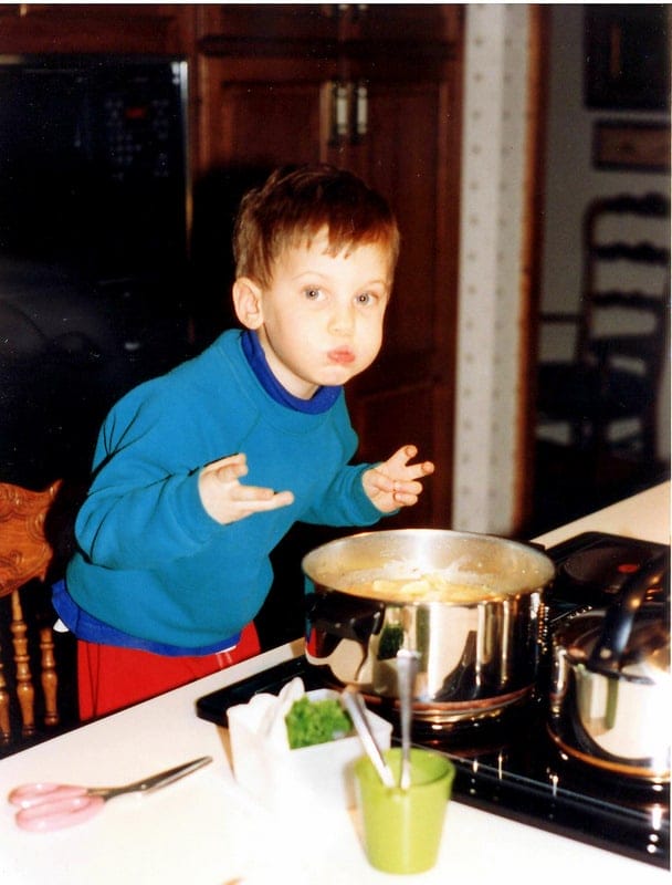 Do You Have A Homemaker in Training?, little boy helping with cooking, boy making meal