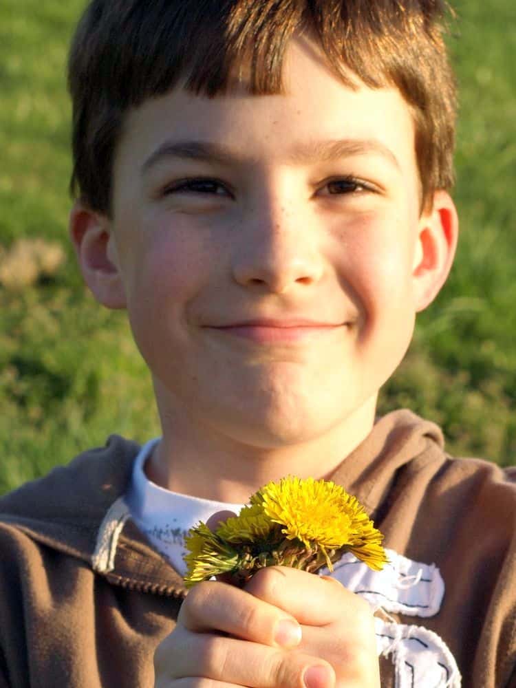 Cut Flowers On Your Table: The Secret To Long-Lasting Bouquets. boy holding bouquet of dandelions