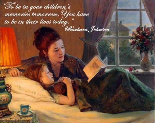 mother reading to her daughter