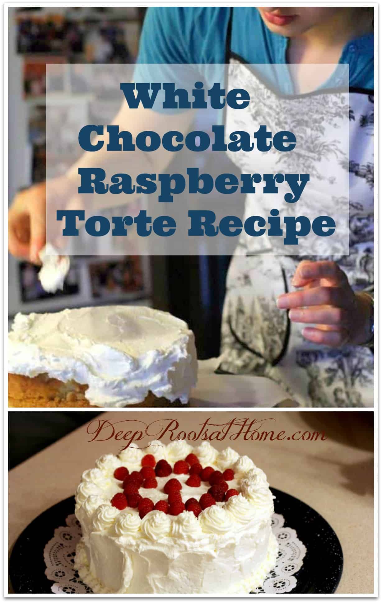 White Chocolate Raspberry Torte Recipe & Tutorial. Making a white frosted, white chocolate torte with raspberries