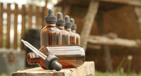 amber tincture bottles, with dropper