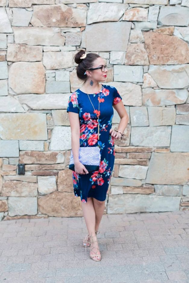 From Church To Wedding To Black Tie Event: Getting Dressy. A smashing floral summer dress of cobalt blue ground.