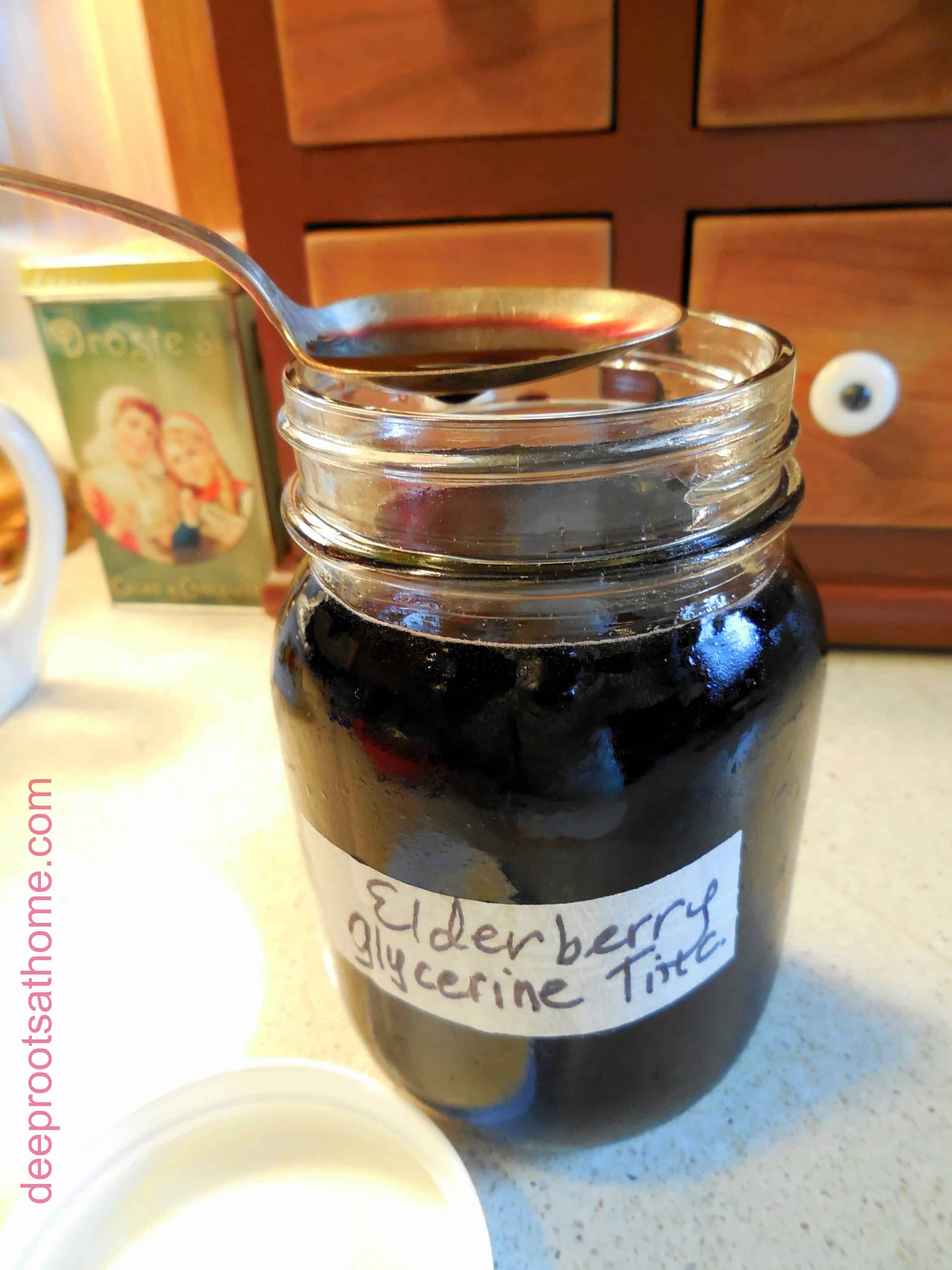  natural remedy glycerine syrup made from dried elderberries.