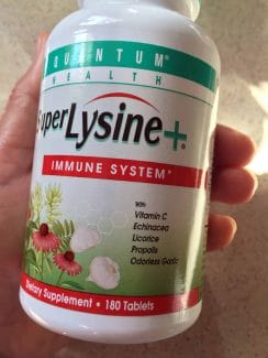 A bottle of Super Lysine