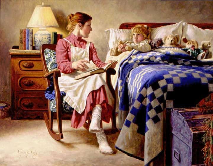 Are We Starving The Hearts Of Our Children? mother reading to her daughter going to bed