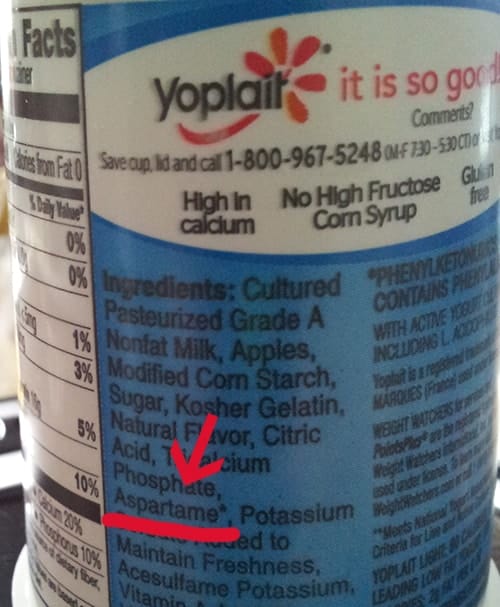 50+ Aspartame-Containing Products To Avoid. sugar-free, Yoplait yogurt