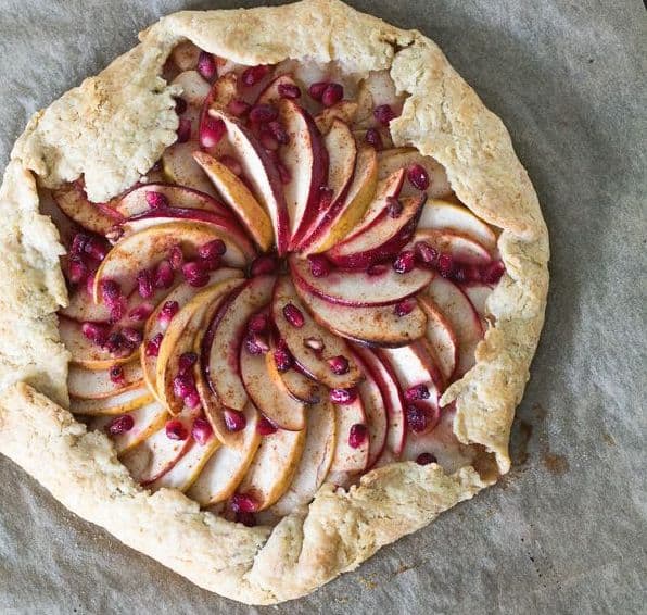 29 Festive Pomegranate Recipes & De-Seeding Video. Apple Pomegranate Galette {A Couple Cooks} 