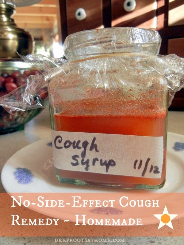 No Side-Effect Cough Remedy ~ Very Effective & Homemade. A glass jar of my homemade cough remedy that really works!