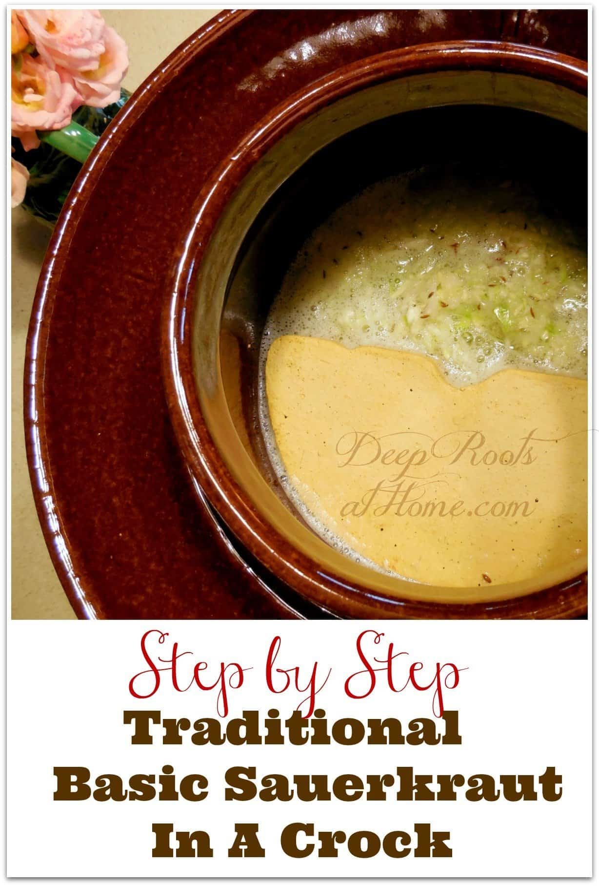 Step-by-Step Process Of Making Sauerkraut In a Crock, 