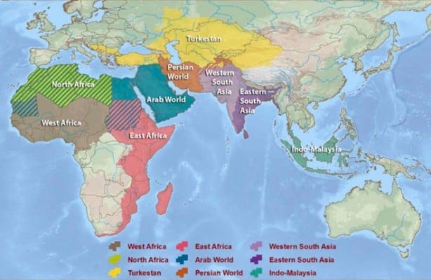 Visions & Dreams To Muslims Around The World That Can't Be Dismissed, a map of Islamic countries,