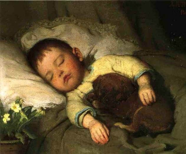 Titus 2 Advice To Mothers In Painting & Quotes boy asleep