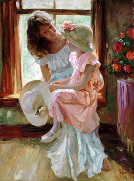 Titus 2 Advice To Mothers In Painting & Quotes Morning Chat by Vladimir Volegov