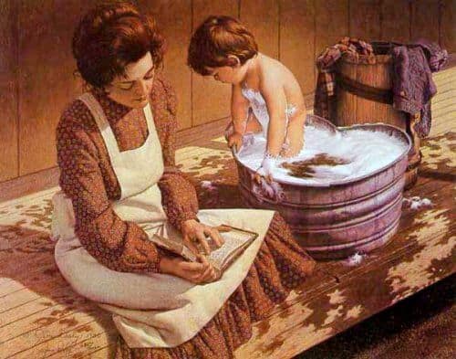 Titus 2 Advice To Mothers In Painting & Quotes Painting: Saturday Evening by Jim Daly