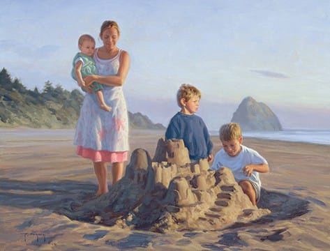 Titus 2 Advice To Mothers In Painting & Quotes. Painting: Our Castle by Robert Duncan