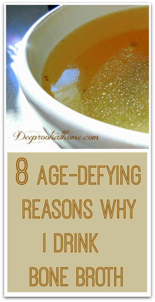 8 Age-Defying Reasons Why I Drink Bone Broth. Organic chicken broth in a bowl