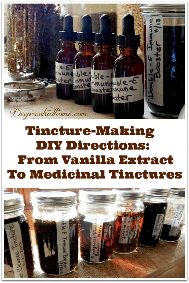 Tincture Making Directions: From Vanilla Extract To Medicinal Tinctures. Bottles and jars of finished tinctures.