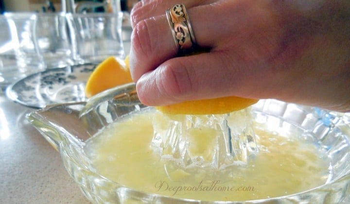 squeezing lemons, juice