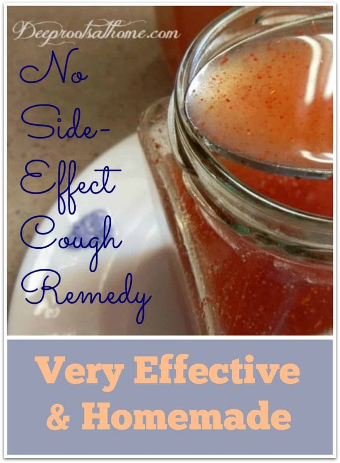 No Side-Effect Cough Remedy ~ Very Effective & Homemade. A glass jar containing the cough remedy of ginger, honey, cayenne and apple cider vinegar in water.