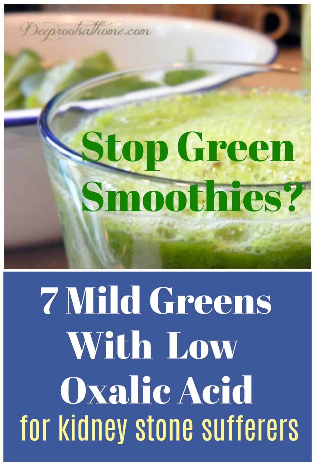 Stop Green Smoothies? 7 Mild Greens With Low Oxalic Acid. A bright green smoothie.