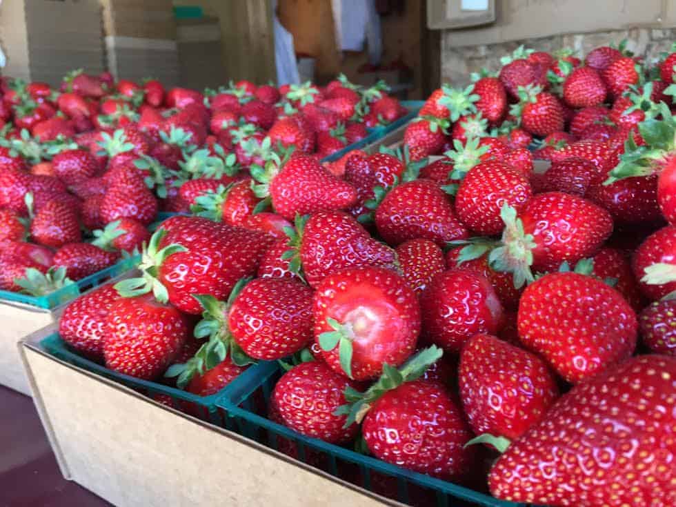 boxes of fresh strawberries