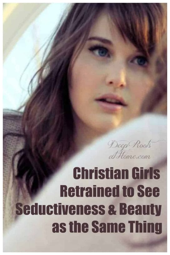 Christian Girls Retrained To See Beauty and Seductiveness As The Same. A young woman looking at herself in the mirror and wondering if she is beautiful or hot 