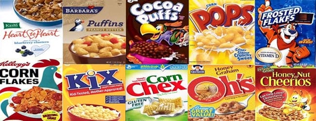 Popular GMO cereals