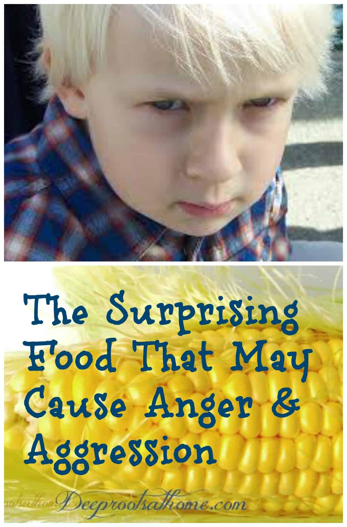 The Surprising Food That May Cause Anger & Aggression. Pinterest image of a very angry, defiant little boy