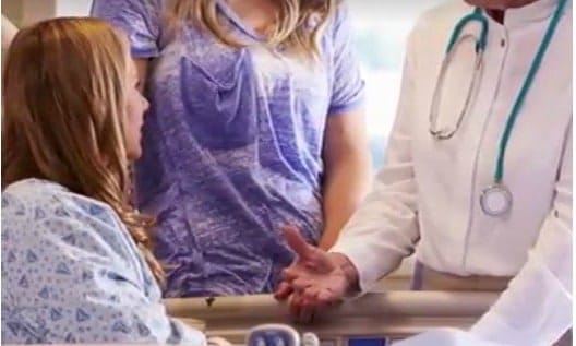 Transgender Affirming Has Infiltrated Pediatrics: Where Does Your Pediatrician Stand? a teen girl patient in hospital bed who wants a double mastectomy