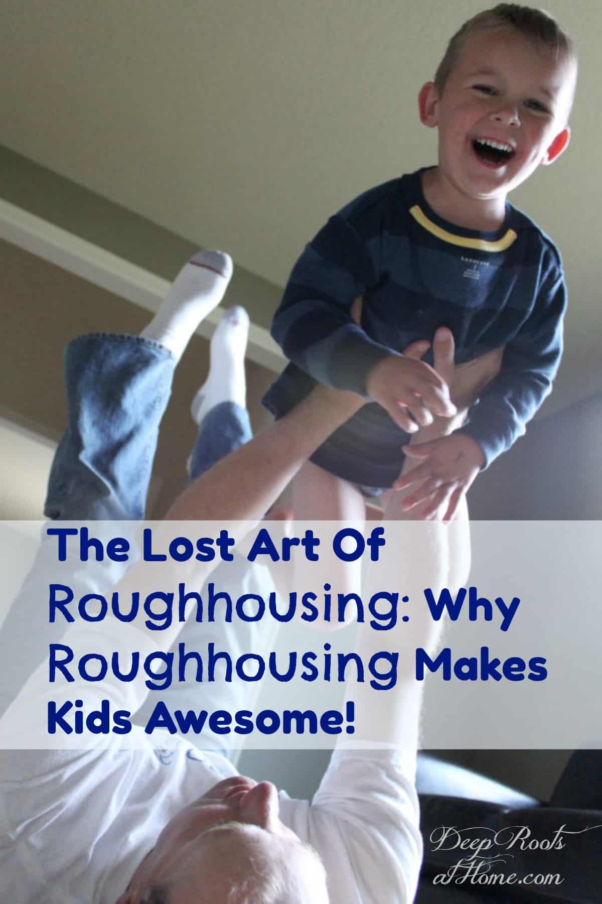 The Lost Art Of Roughhousing: Why Roughhousing Makes Kids Awesome. Help your child develop a resilient spirit and adapt to unpredictable situations. #healthy #home #children #funny #childhood #lifestyle #parenting #friends #entertainment #daddy #family #happy #fatherhood #playground #motherhood #easy #relationships #playroom #health #boys #children #jokes #funny #games #fitness #rough #play #familygoals The Lost Art Of Roughhousing: Why Roughhousing Makes Kids Awesome. A dad wrestling on the bed in back-and forth, role reversal play with laughter and fun!