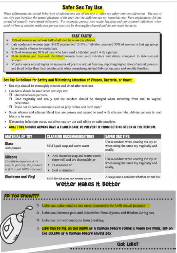 Sex Education & Graphic Images for K-5 In Public Schools safe sex kit contents