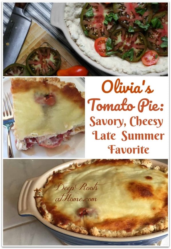 Olivia's Tomato Pie: Savory, Cheesy Summertime Favorite. A collage of steps to make Olivia's fabulous tomato pie.