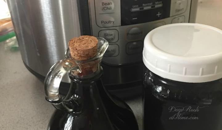 Ready for Winter: Make Instant Pot Elderberry Syrup In 20 Minutes. Elderberry syrup freshly made in an Instant Pot