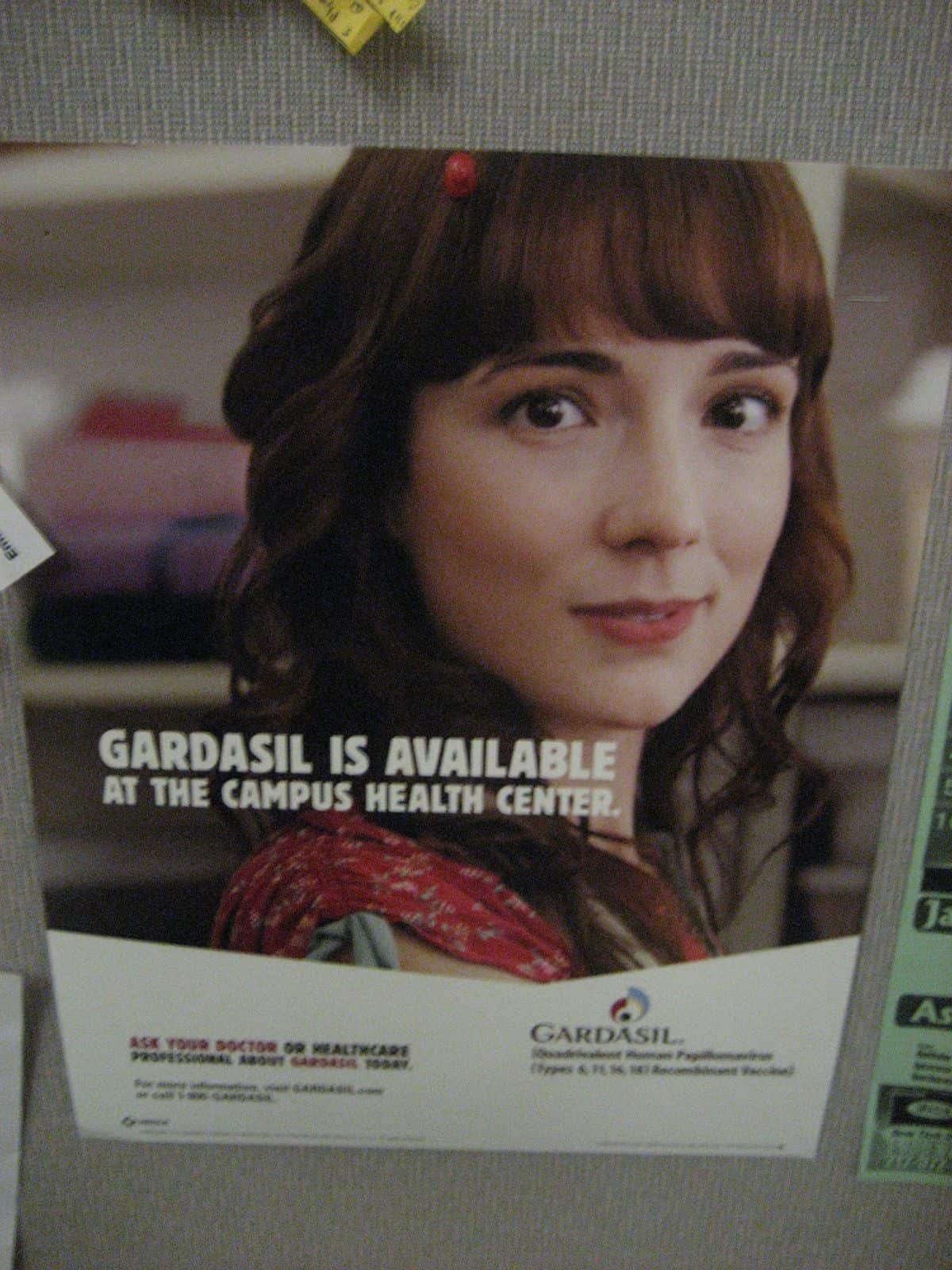 A Gardasil ad on a college campus